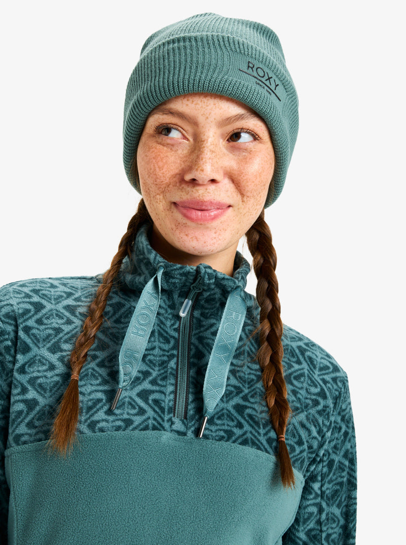 Load image into Gallery viewer, Roxy Women&#39;s Sayna Half Zip Polar Fleece Sea Pine Roxygram Tonal ERJFT04831_BPF5
