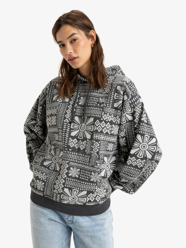 Load image into Gallery viewer, Roxy Women&#39;s That Beautiful Pullover Hoodie Phantom Mo Rockin Vibe App ERJFT04852_KTA6
