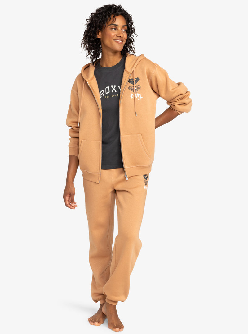 Load image into Gallery viewer, Roxy Women&#39;s Surf Stoked Zip Up Hoodie Camel ERJFT04853_CLB0
