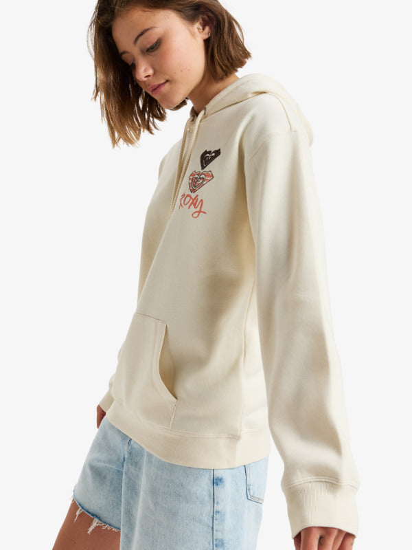 Load image into Gallery viewer, Roxy Women&#39;s Surf Stoked Pullover Hoodie Parchment ERJFT04855_TEC0
