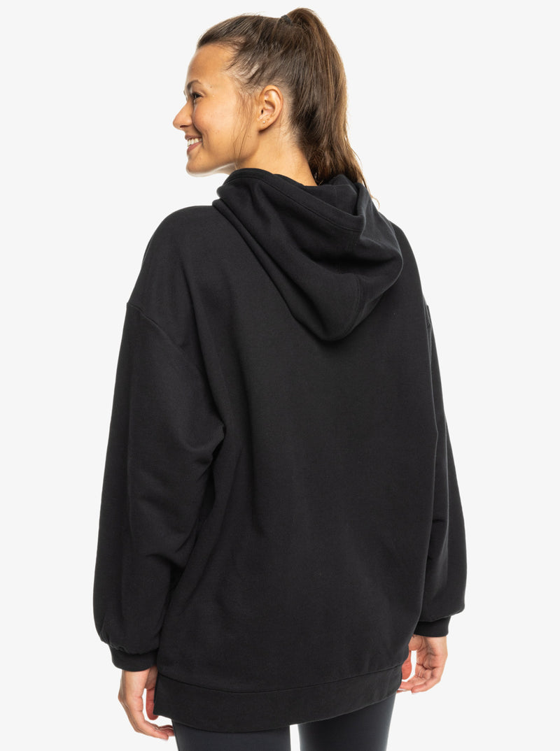 Load image into Gallery viewer, Roxy Women&#39;s Essential Energy Pullover Hoodie True Black ERJFT04862_KVJ0
