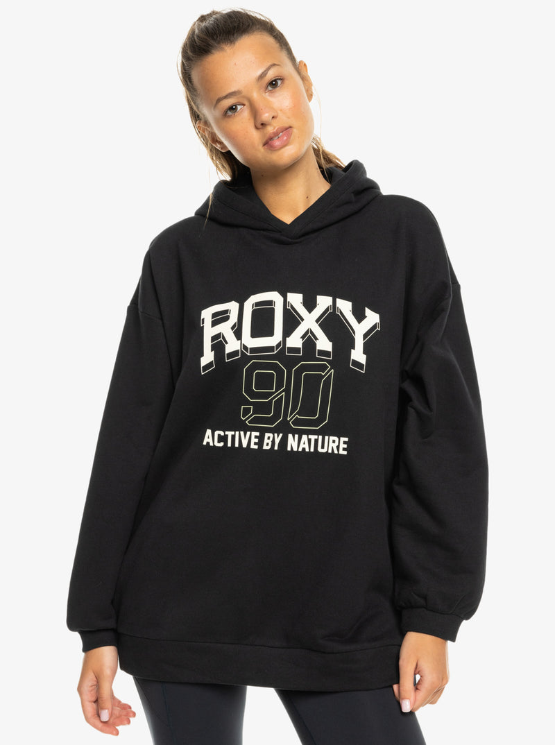 Load image into Gallery viewer, Roxy Women&#39;s Essential Energy Pullover Hoodie True Black ERJFT04862_KVJ0
