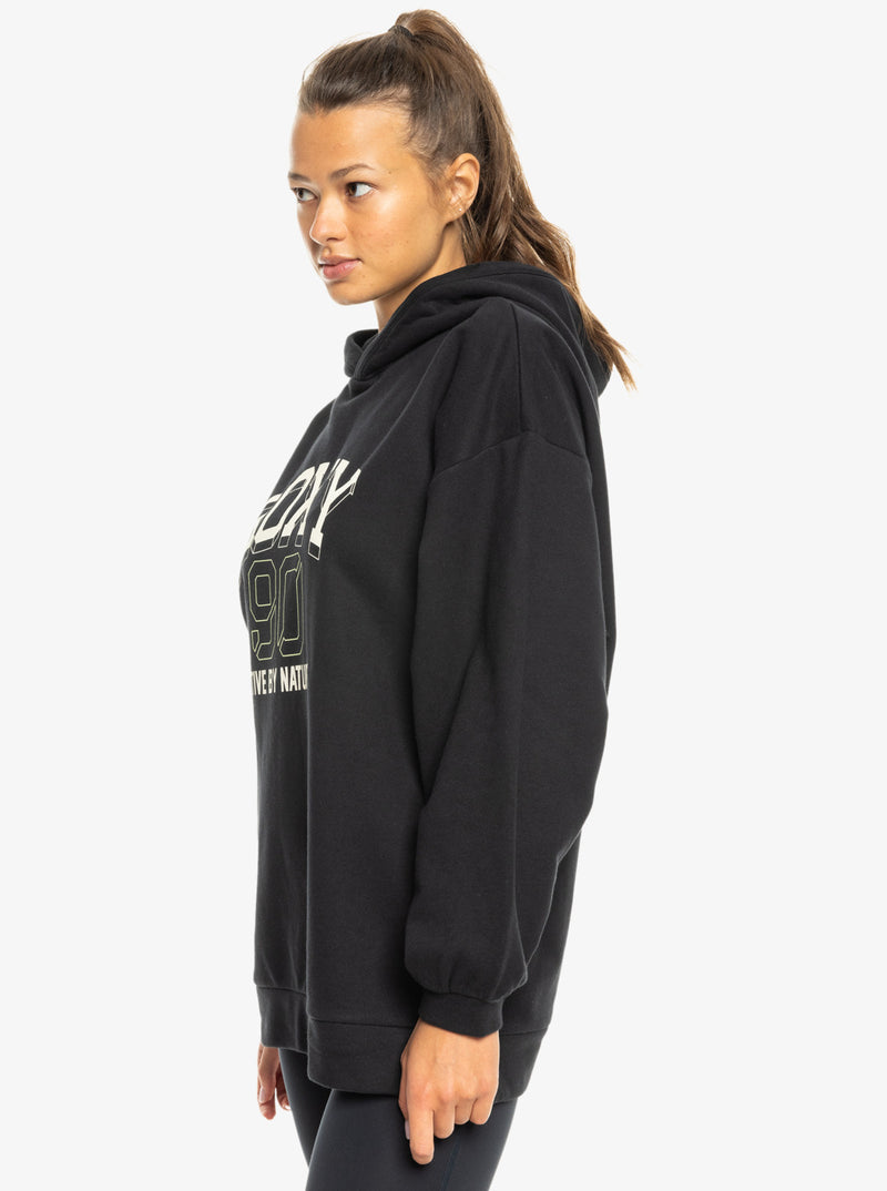 Load image into Gallery viewer, Roxy Women&#39;s Essential Energy Pullover Hoodie True Black ERJFT04862_KVJ0
