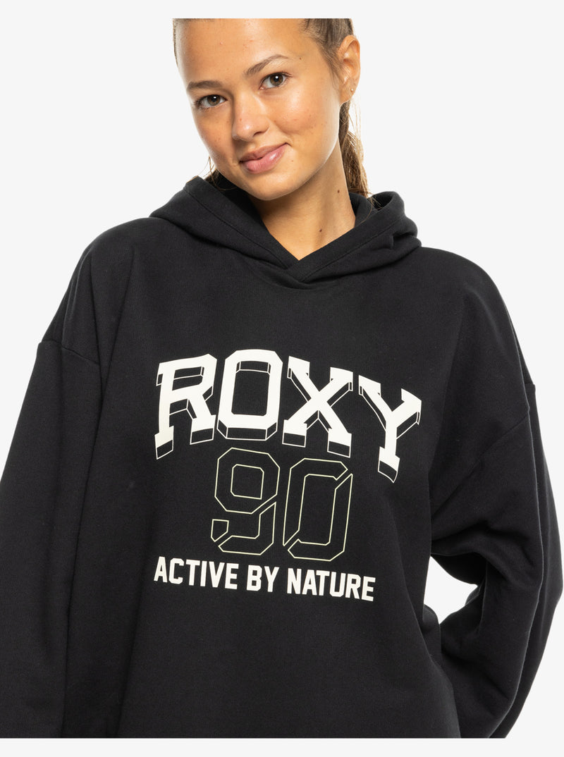 Load image into Gallery viewer, Roxy Women&#39;s Essential Energy Pullover Hoodie True Black ERJFT04862_KVJ0
