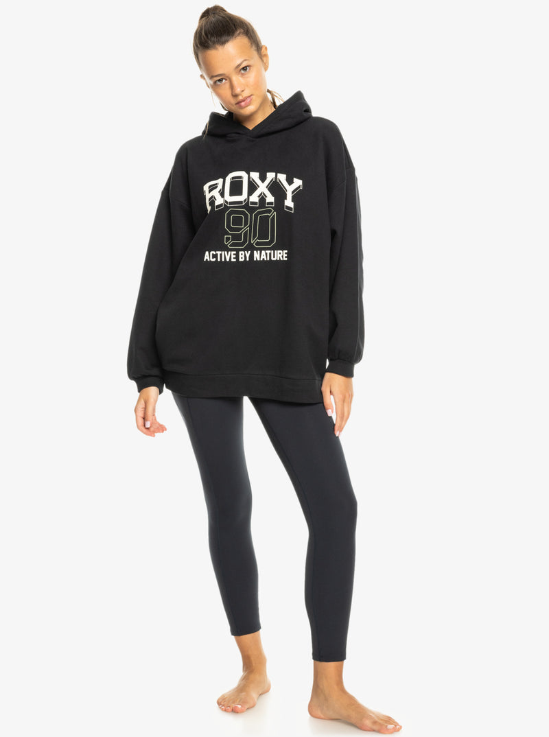 Load image into Gallery viewer, Roxy Women&#39;s Essential Energy Pullover Hoodie True Black ERJFT04862_KVJ0
