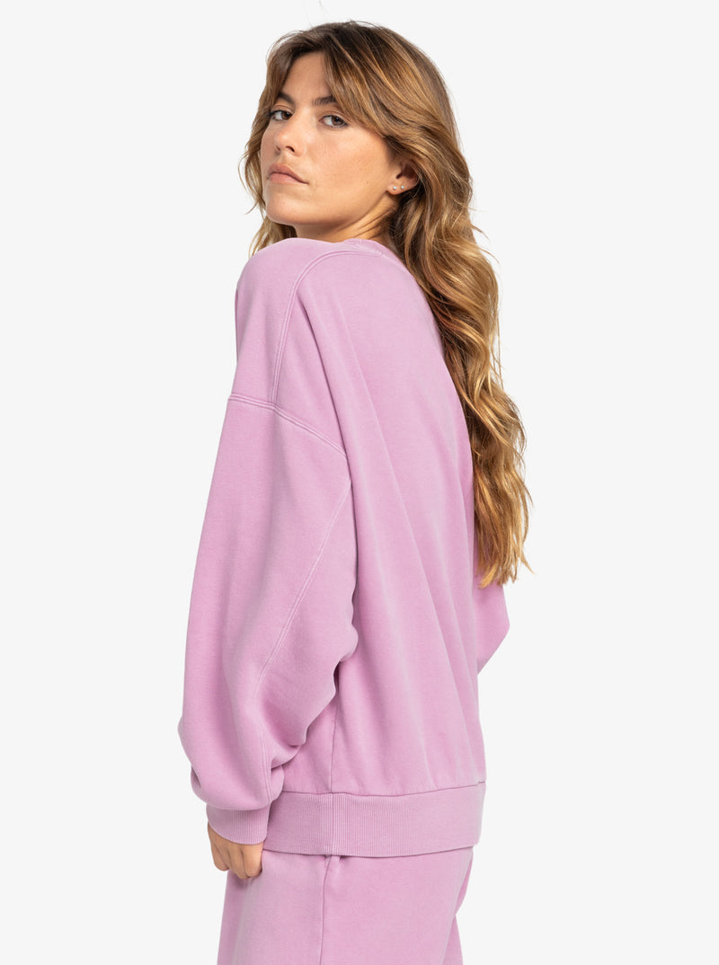 Load image into Gallery viewer, Roxy Women&#39;s Oasis Haze Pullover Sweatshirt Mauve Orchid ERJFT04871-PJP0
