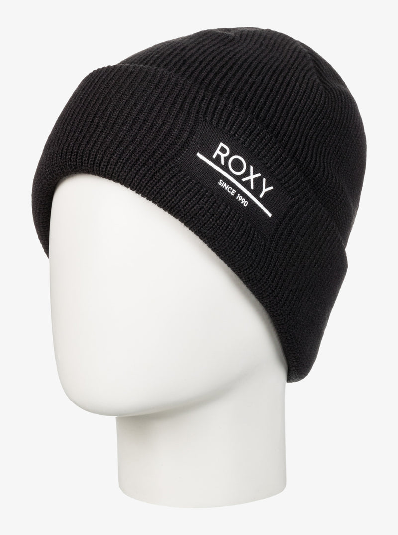 Load image into Gallery viewer, Roxy Women&#39;s Folker Rib Knit Beanie True Black ERJHA04288_KVJ0
