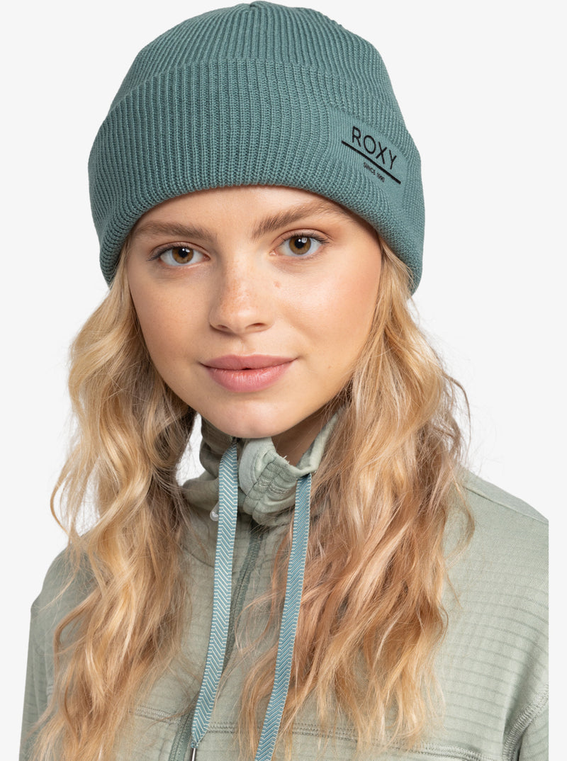 Load image into Gallery viewer, Roxy Women&#39;s Folker Rib Knit Beanie Sea Pine ERJHA04288_BPF0
