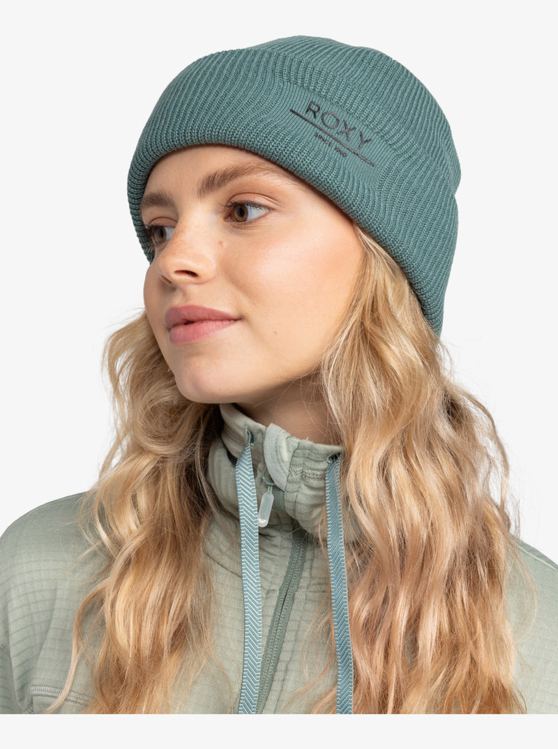 Load image into Gallery viewer, Roxy Women&#39;s Folker Rib Knit Beanie Sea Pine ERJHA04288_BPF0
