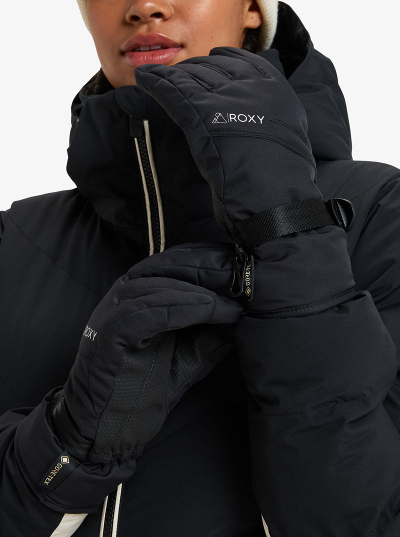 Load image into Gallery viewer, Roxy Women&#39;s Gore Tex Fizz Snowboad/Ski Gloves True Black ERJHN03217_KVJ0
