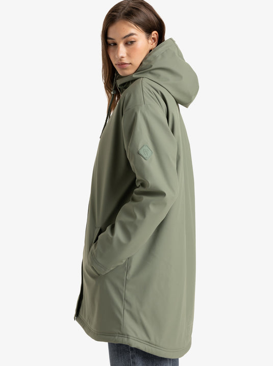 Roxy Women's Rain Road Rain Jacket Agave Green ERJJK03608_GZC0