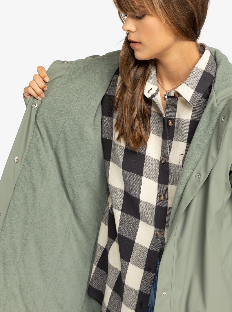 Load image into Gallery viewer, Roxy Women&#39;s Rain Road Rain Jacket Agave Green ERJJK03608_GZC0
