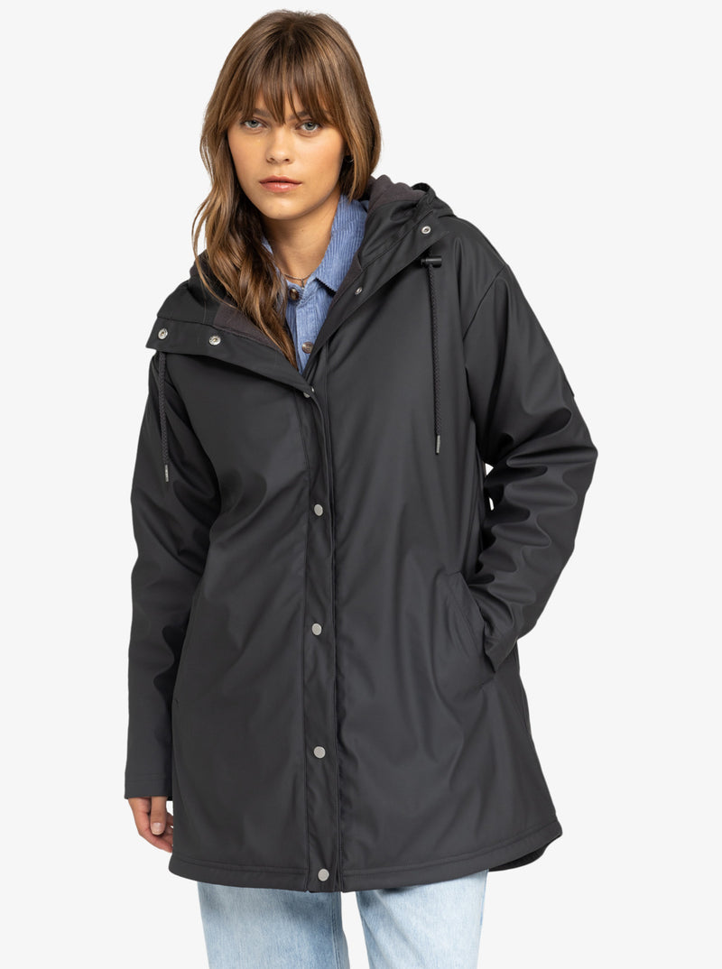 Load image into Gallery viewer, Roxy Women&#39;s Rain Road Rain Jacket Phantom ERJJK03608_KTA0
