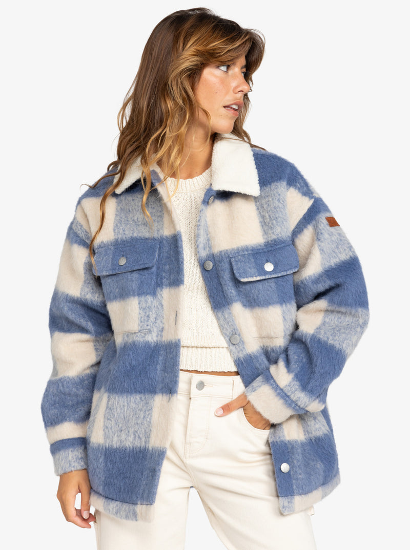 Load image into Gallery viewer, Roxy Women&#39;s Passage Of Time Jacket Parchment Be Bold Plaid ERJJK03610_TEC1
