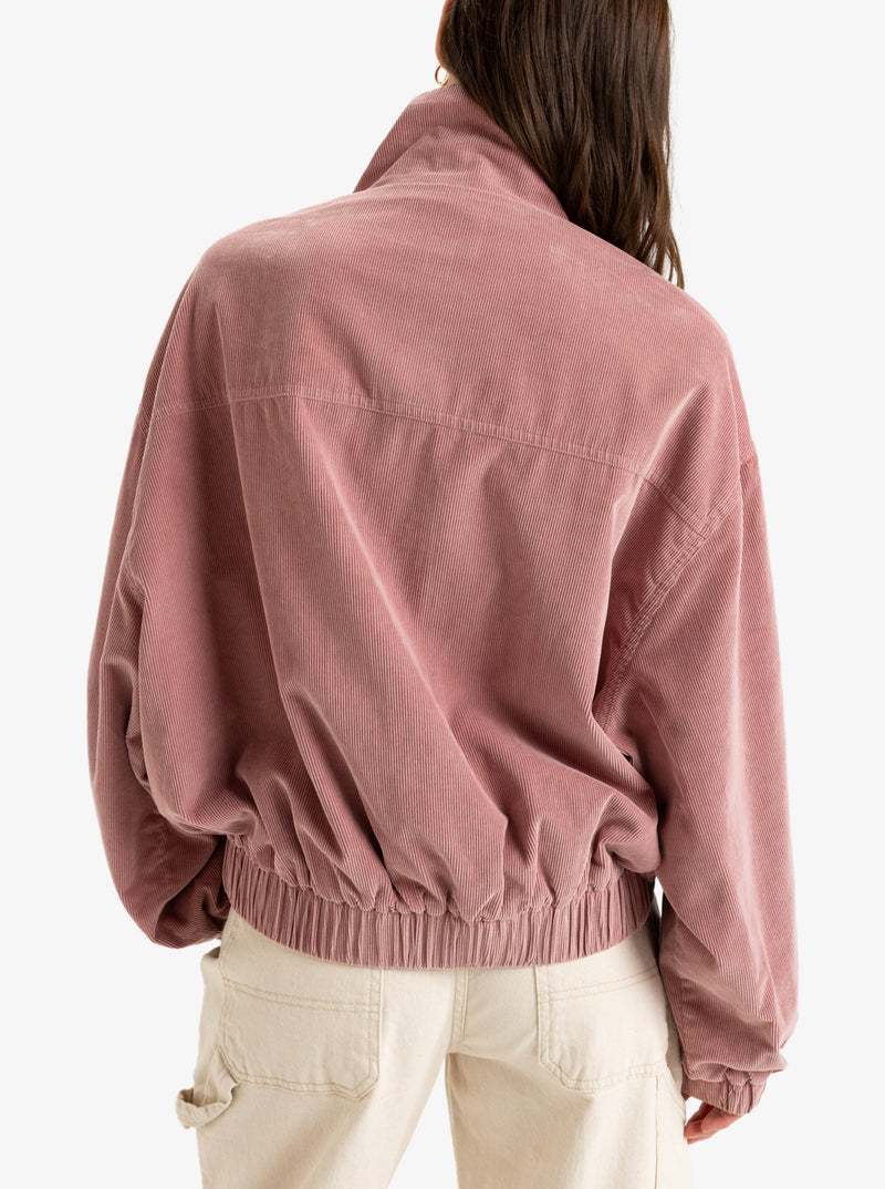 Load image into Gallery viewer, Roxy Women&#39;s Slow Song Oversized Corduroy Jacket Mauve Orchid ERJJK03614-PJP0
