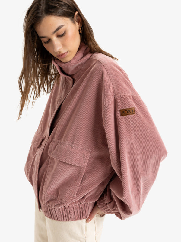 Load image into Gallery viewer, Roxy Women&#39;s Slow Song Oversized Corduroy Jacket Mauve Orchid ERJJK03614-PJP0
