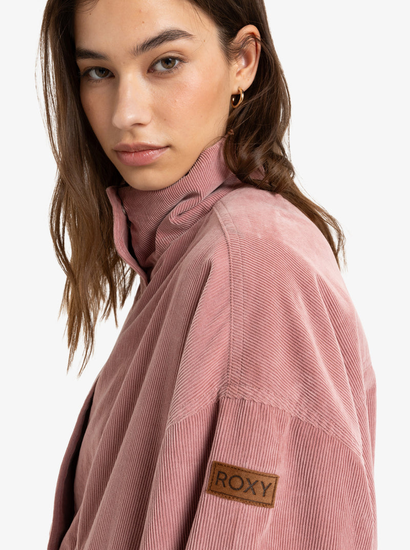 Load image into Gallery viewer, Roxy Women&#39;s Slow Song Oversized Corduroy Jacket Mauve Orchid ERJJK03614-PJP0
