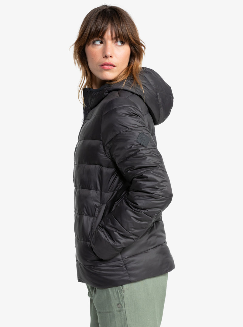 Load image into Gallery viewer, Roxy Women&#39;s Wind Bliss Hooded Padded Jacket Phantom ERJJK03618-KTA0
