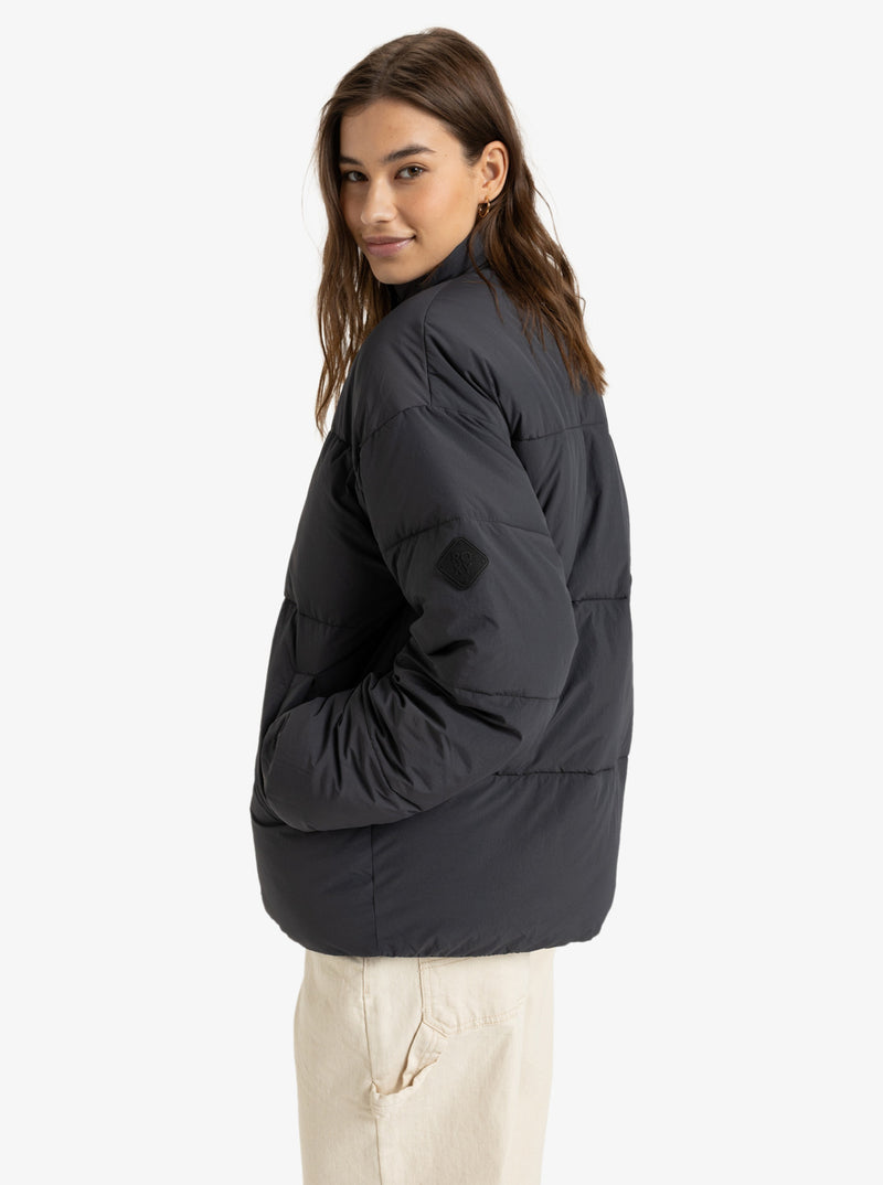 Load image into Gallery viewer, Roxy Women&#39;s Sweetest Road Puffer Jacket Phantom ERJJK03619-KTA0
