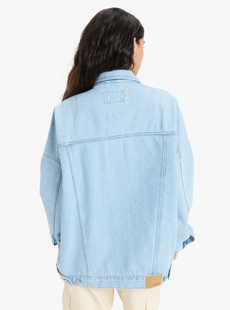 Load image into Gallery viewer, Roxy Women&#39;s The Ocean Is Calling Oversized Jacket Light Blue ERJJK03660-BGF0
