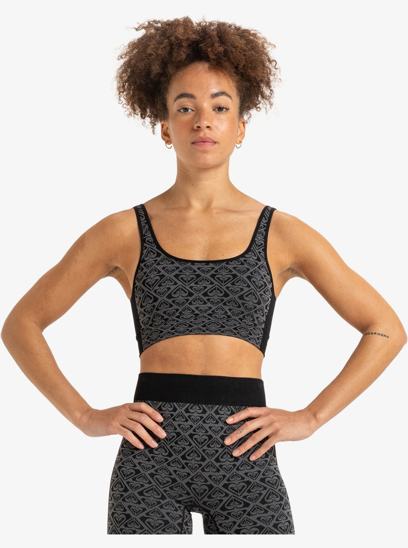 Load image into Gallery viewer, Roxy Women&#39;s Chill Out Seamless Low Support Sports Bra True Black ERJKT04107_KVJ0
