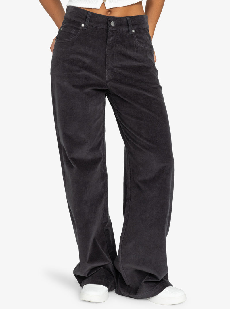 Load image into Gallery viewer, Roxy Women&#39;s Surf On Cloud Corduroy Pants Phantom ERJNP03598_KTA0
