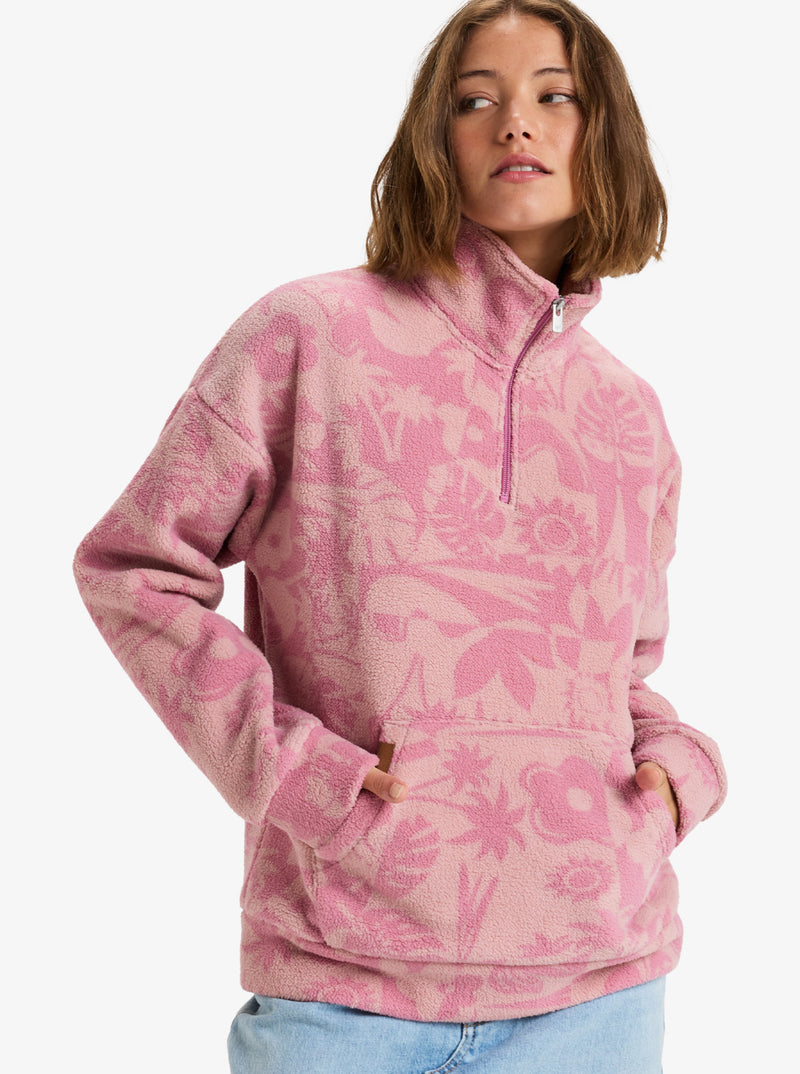 Load image into Gallery viewer, Roxy Women&#39;s Live Out Loud Half Zip Polar Pullover Mauve Orchid Sliceoparadise ERJPF03169-PJP6
