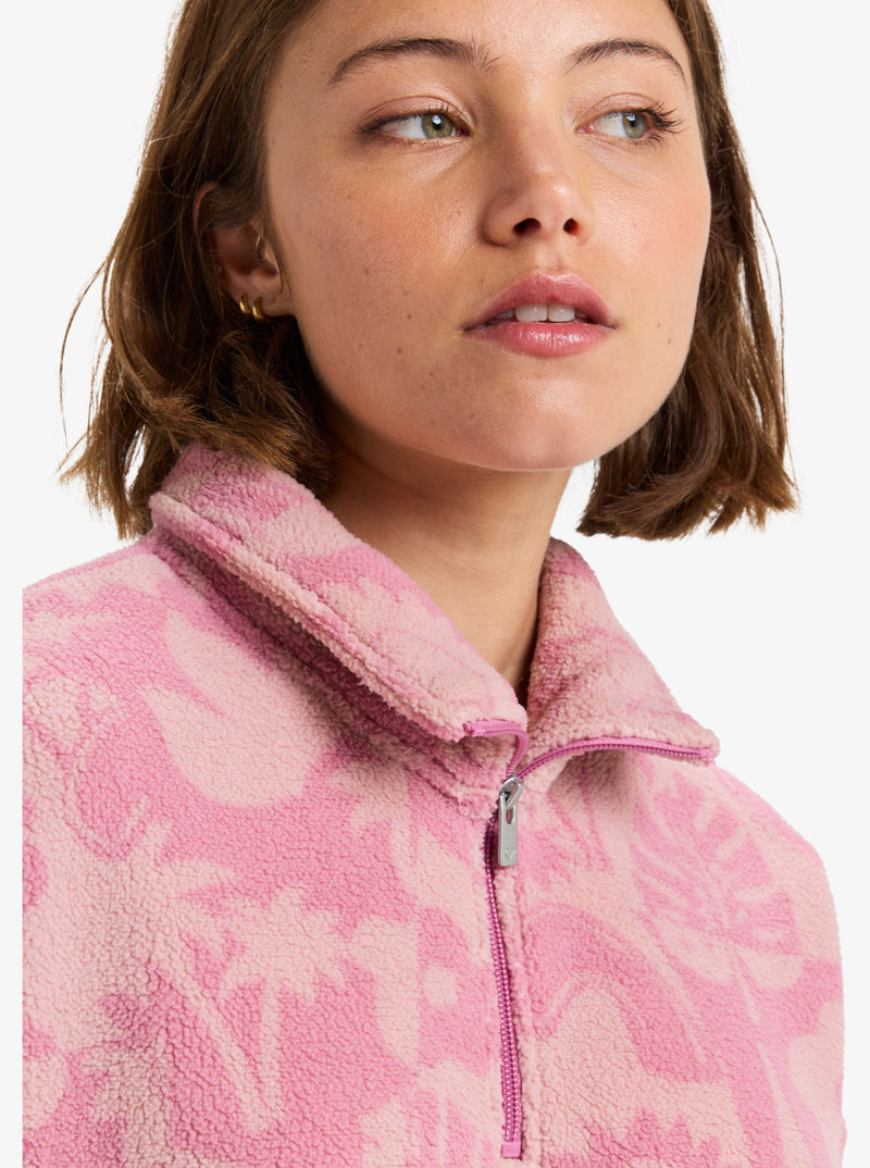 Load image into Gallery viewer, Roxy Women&#39;s Live Out Loud Half Zip Polar Pullover Mauve Orchid Sliceoparadise ERJPF03169-PJP6
