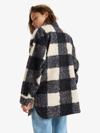 Load image into Gallery viewer, Roxy Women&#39;s Over And Above Polar Fleece Shirt Jacket Be Bold Plaid ERJPF03189_KTA6
