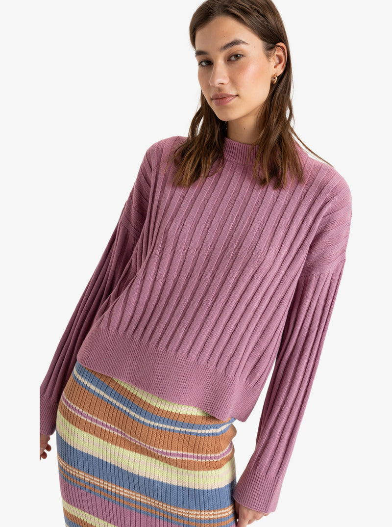 Load image into Gallery viewer, Roxy Women&#39;s Exploring Diary - Crew Neck Sweater Mauve Orchid ERJSW03615_PJP0
