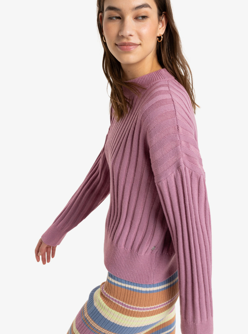 Load image into Gallery viewer, Roxy Women&#39;s Exploring Diary - Crew Neck Sweater Mauve Orchid ERJSW03615_PJP0
