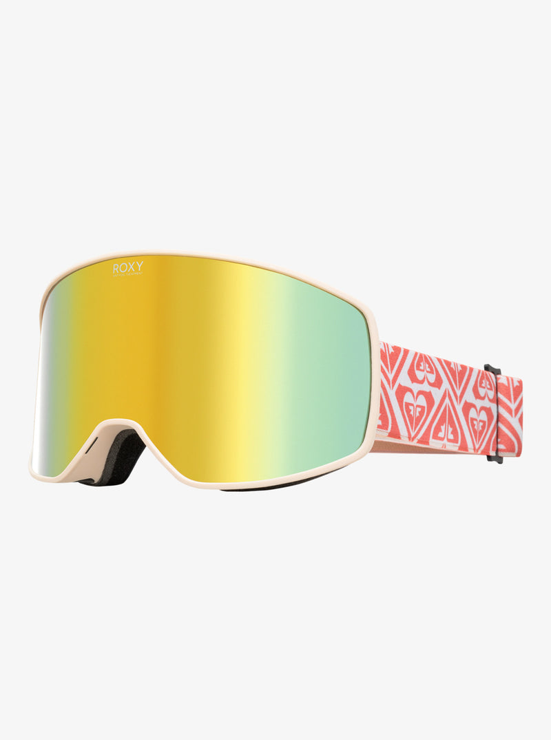 Load image into Gallery viewer, Roxy Women&#39;s Storm Peak Chic Snowboard Goggles Buttercream/Rose Gold Ml S3ERJTG03223-TDQ9
