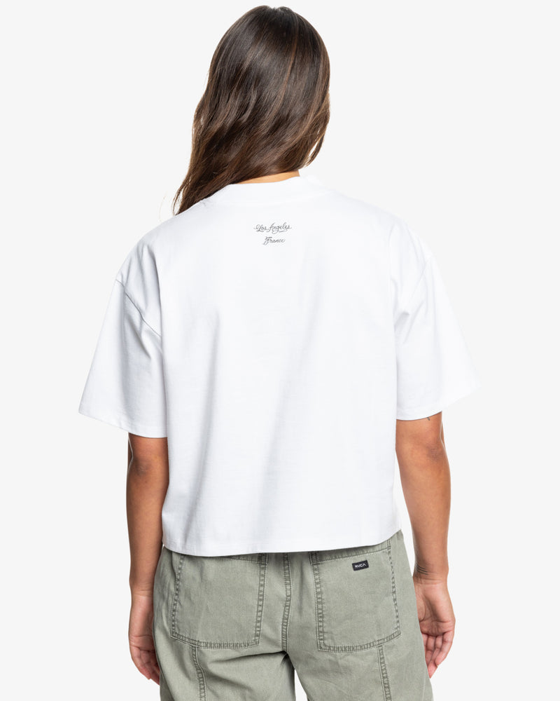 Load image into Gallery viewer, RVCA Women&#39;s Chefs Kiss Kinney T-shirt White EVJZT00151-WHT
