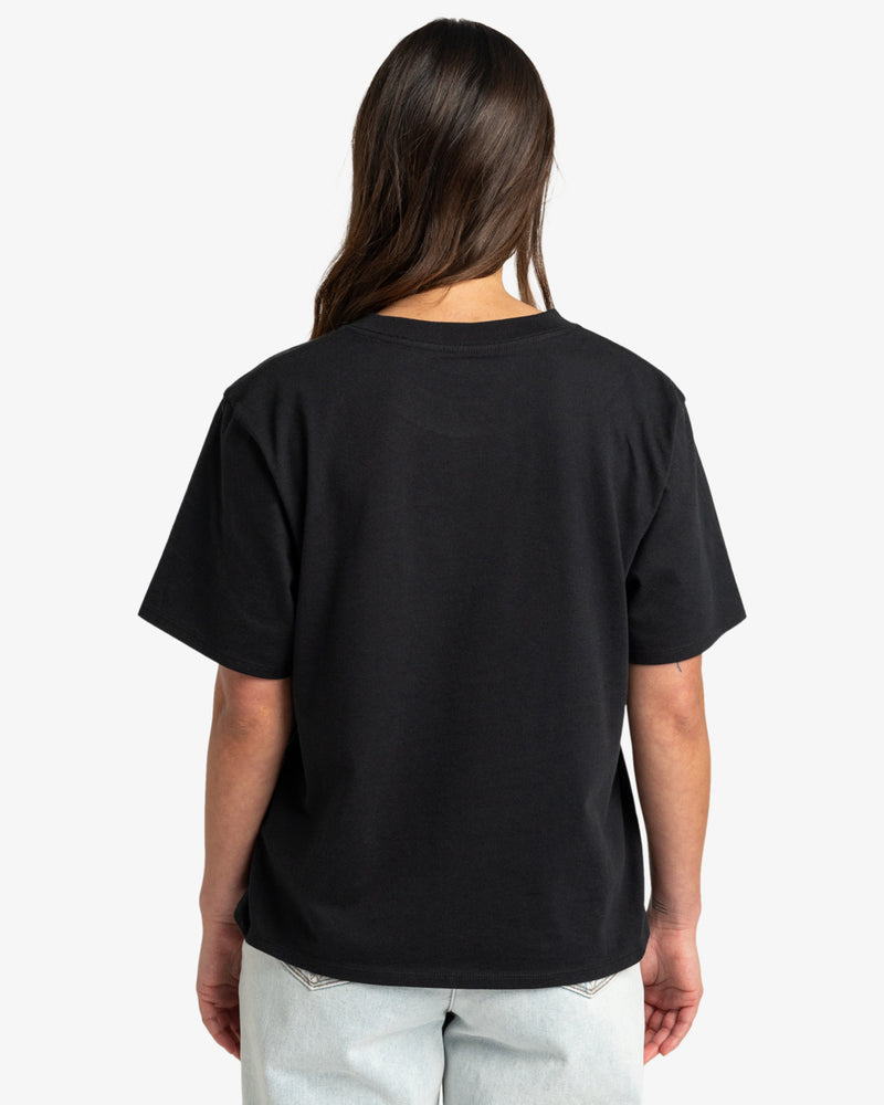 Load image into Gallery viewer, RVCA Women&#39;s Keep Growing Short Sleeve T-Shirt Black EVJZT00153-BLK
