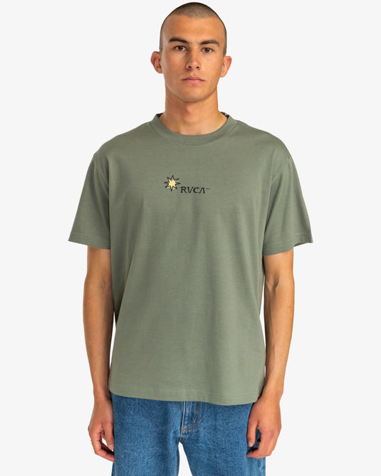 RVCA Men's Tarot Way Relaxed Fit T-Shirt Surplus EVYZT00168-SUR