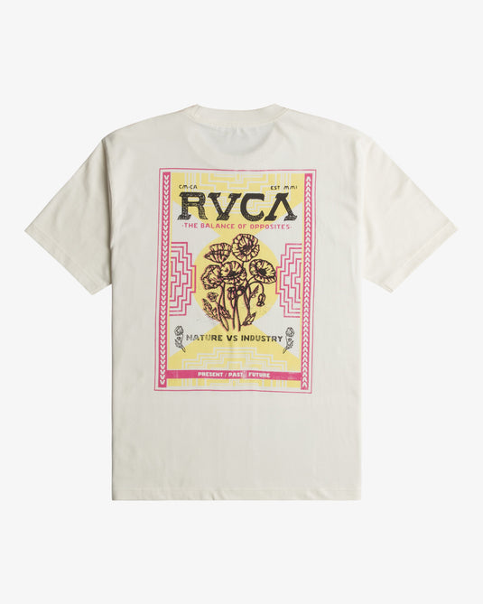 RVCA Men's Poppies Short Sleeve T-Shirt Antique White EVYZT00212-ANW