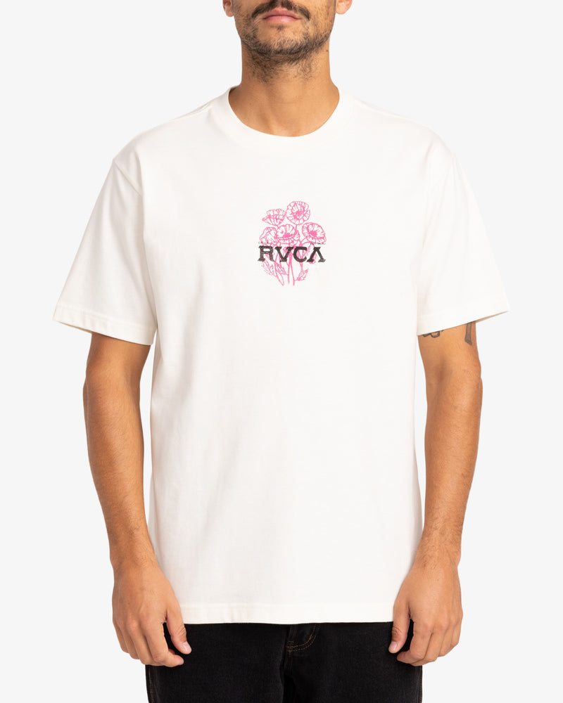 Load image into Gallery viewer, RVCA Men&#39;s Poppies Short Sleeve T-Shirt Antique White EVYZT00212-ANW
