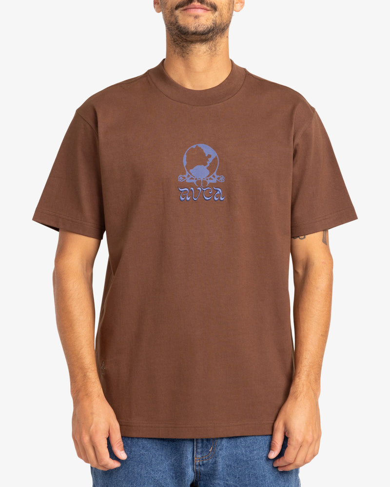 Load image into Gallery viewer, RVCA Men&#39;s Scorched Lands Short Sleeve T-shirt Chocolate EVYZT00223_CHO
