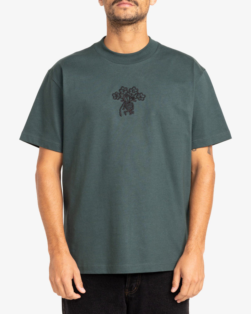 Load image into Gallery viewer, RVCA Men&#39;s Thanks For Nothing Short Sleeves T-shirt Huntger Green EVYZT00224-DGN
