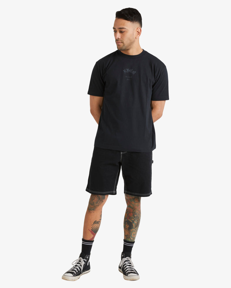 Load image into Gallery viewer, RVCA Men&#39;s Chefs Kiss Short Sleeves T-shirt Black EVYZT00230_BLK
