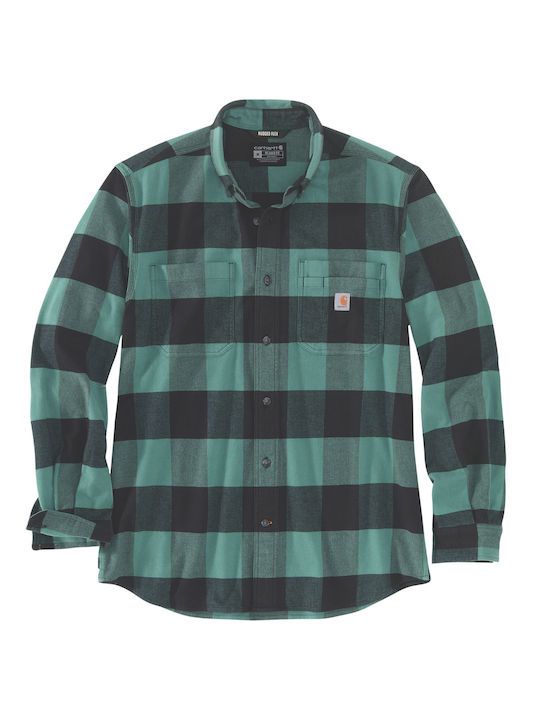 Load image into Gallery viewer, Carhartt Men&#39;s Rugged Flex Relaxed Fit Flannel Long Sleeve Shirt Slate Green 105432-L04
