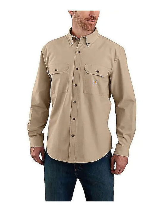 Carhartt Men's Loose Fit Midweight Chambray Long-Sleeve Shirt Dark Tan Chambray 104368-256