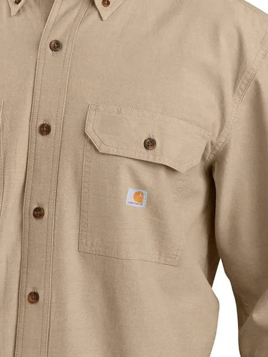 Carhartt Men's Loose Fit Midweight Chambray Long-Sleeve Shirt Dark Tan Chambray 104368-256