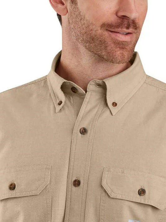 Carhartt Men's Loose Fit Midweight Chambray Long-Sleeve Shirt Dark Tan Chambray 104368-256