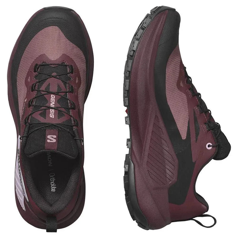 Load image into Gallery viewer, Salomon Women&#39;s Genesis Gore-Tex Trail Running Shoes Rose Taupe/Black/Orchid Bouquet L47588900
