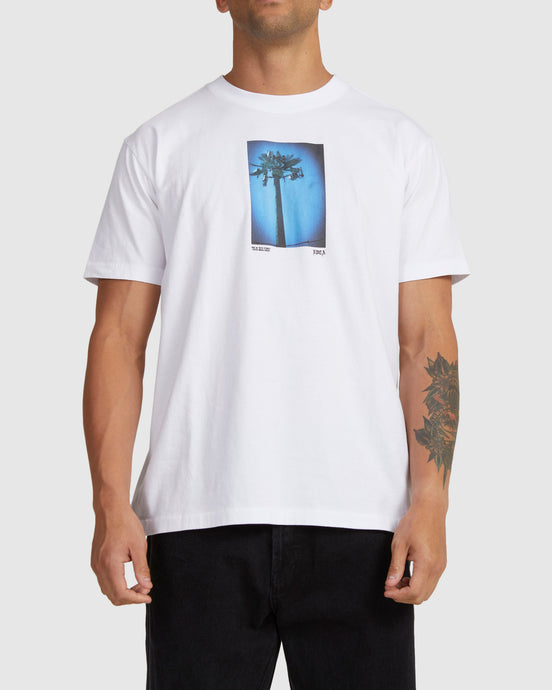 RVCA Men's Palm TV Relaxed T-Shirt White UVYZT00657-WHT