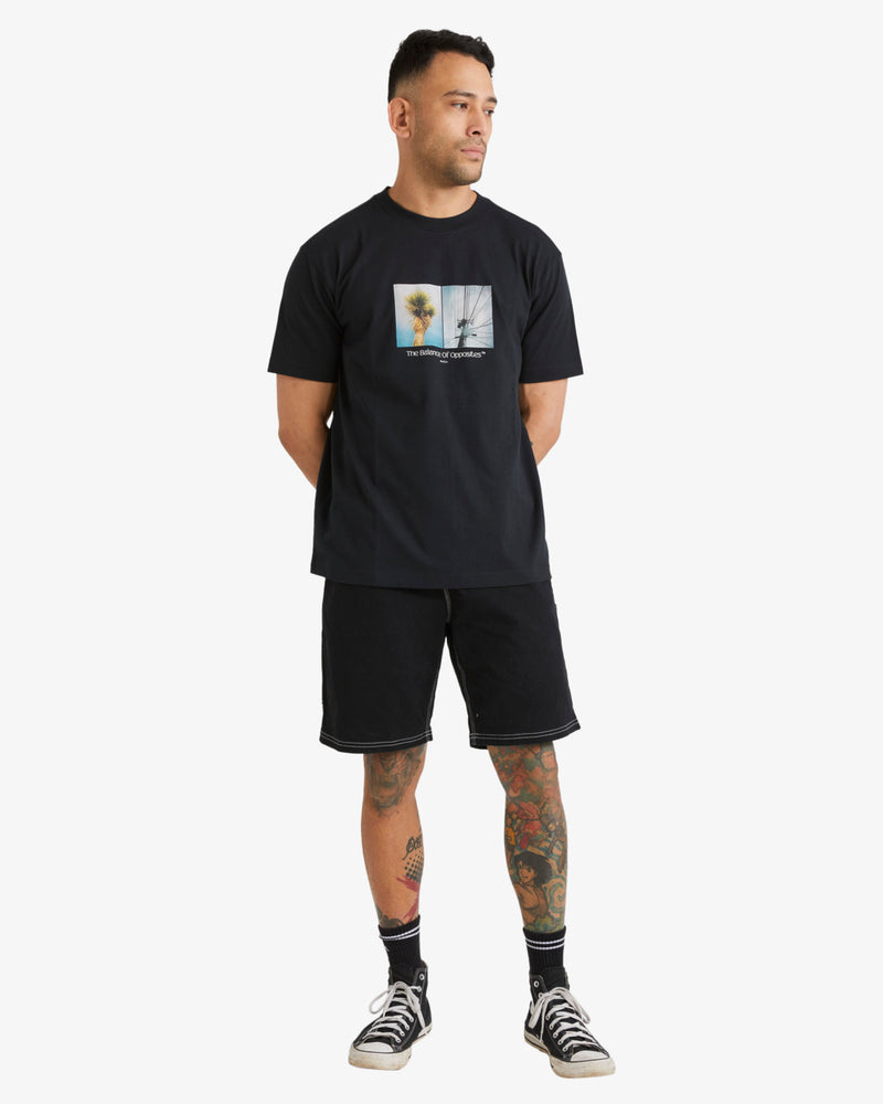 Load image into Gallery viewer, RVCA Men&#39;s In Balance Short SLeeve T-Shirt Rvca Black UVYZT00741-RVB
