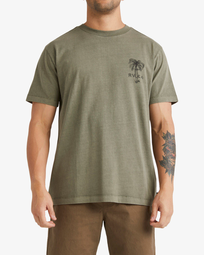 Load image into Gallery viewer, RVCA Men&#39;s Pommier Palms T-shirt Olive UVYZT00748_GPB0
