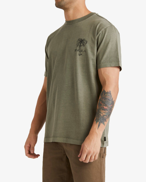 Load image into Gallery viewer, RVCA Men&#39;s Pommier Palms T-shirt Olive UVYZT00748_GPB0
