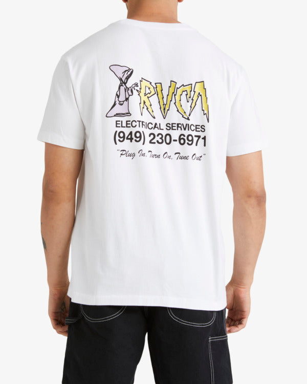 Load image into Gallery viewer, RVCA Men&#39;s Electrical Short Sleeves T-Shirt White UVYZT00750_WHT
